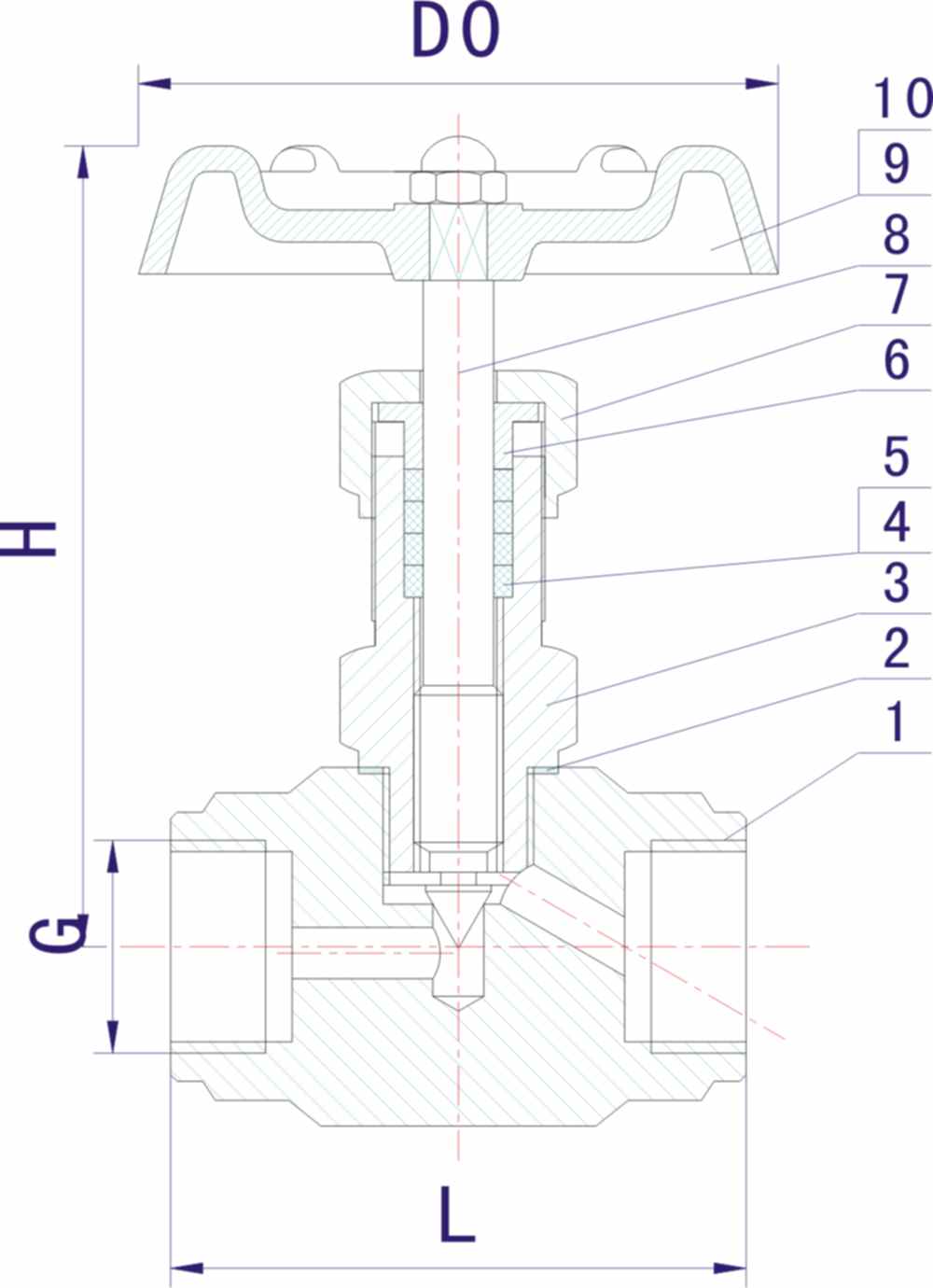 J13H內(nèi)螺紋針形截止閥